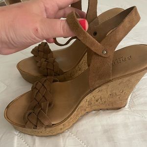 Bamboo wedges, 4.5 inch heel, size 7.5